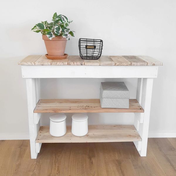 Blue Hill Slatted Hall Table / Shelves