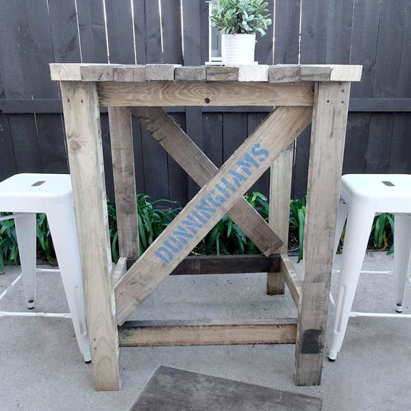 Industrial Cross Beam Bar Table