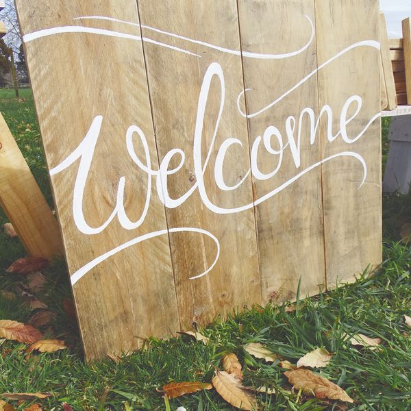 Wooden Welcome Sign